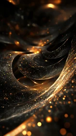Volumetric golden particle waves in dark abstract vortex field