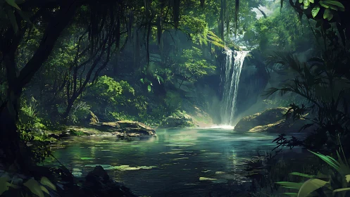 Jungle Waterfall Sanctuary with Emerald Pool.