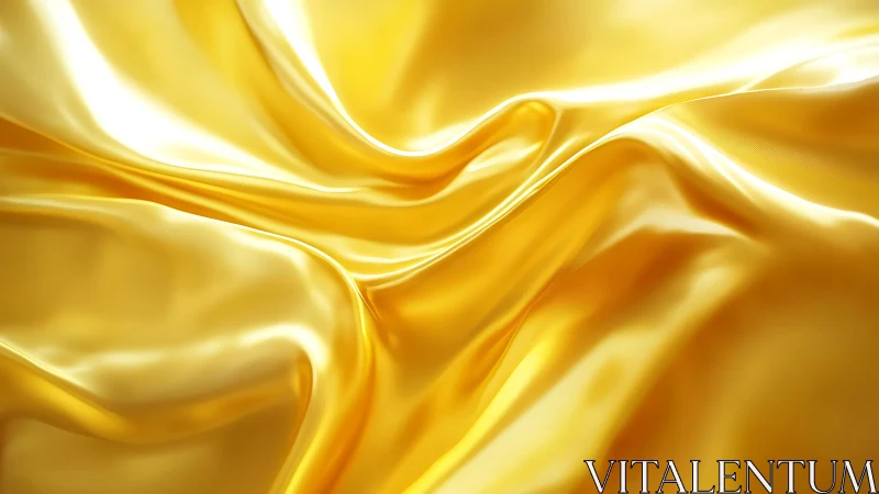 Luxurious golden silk fabric with smooth flowing folds and shine.