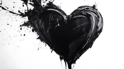 Splattered Heart: Emotional Rupture in Black and White