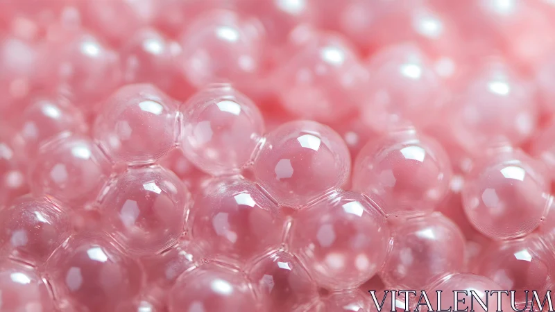 Pink translucent spherical bubbles cluster in soft focus