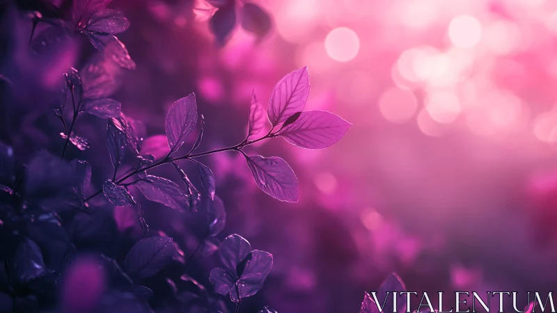 Backlit magenta foliage rendered with shallow depth of field