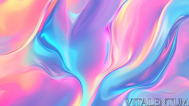 Iridescent neon gradients flow across liquid abstract surface