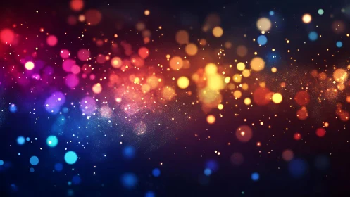 Vibrant abstract bokeh lights in deep blue and orange tones.