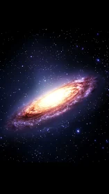 Spiral firefly galaxy swirling in a velvet star ocean.