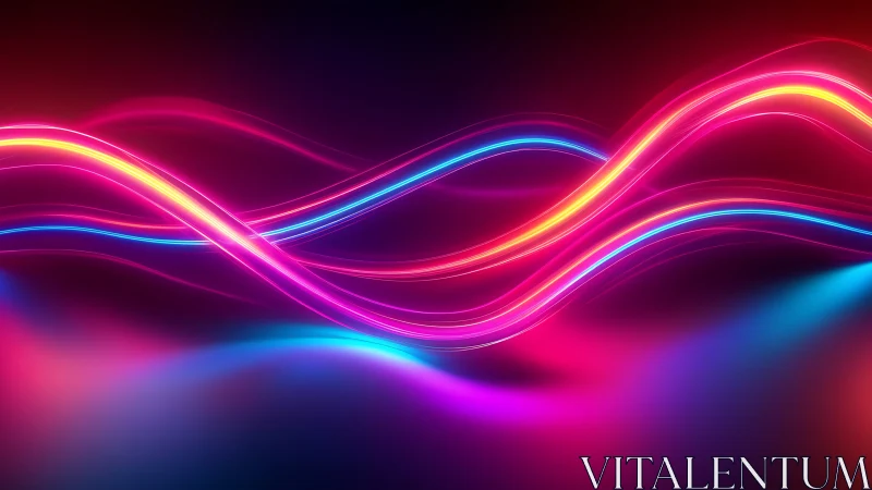 Neon riverbeats curl through darkness in luminous electric rhythm