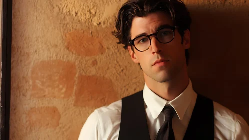 Quiet afternoon portrait of a thoughtful man in glasses.