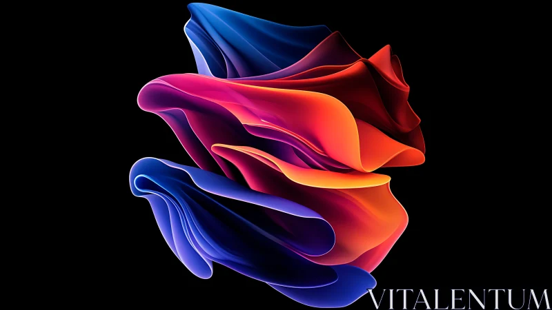 Fluent 3D gradient ribbons forming abstract luminous bloom.