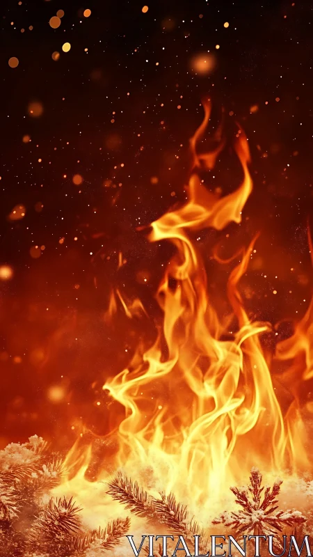 Inferno Rising: Frost Meets Flame in Winter Fire