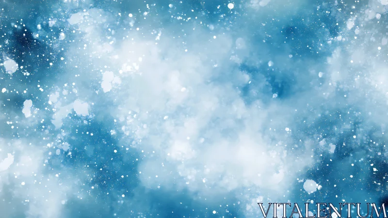 Soft blue starry sky backdrop with dreamy drifting light.