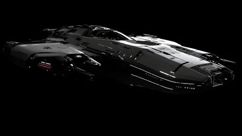 Stealth starship render emphasizes aerodynamic hull geometry