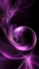 Violet energy sphere swirling through luminous nebulae.