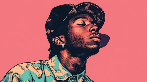 Sun-drenched street dreamer in bold pop portrait glow.