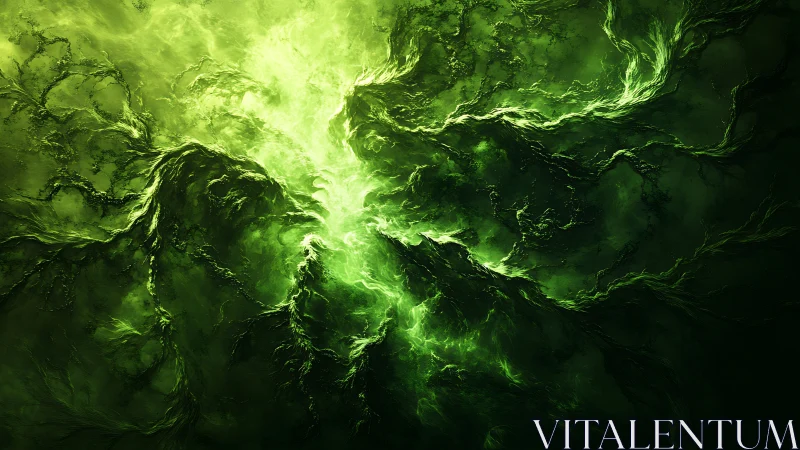 Emerald storm-veins ignite a cosmic forest eruption tonight