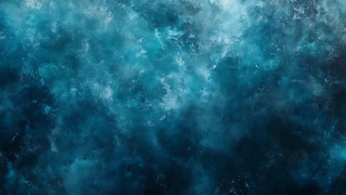 Abstract Deep Blue Ocean Texture with Atmospheric Brush Strokes.