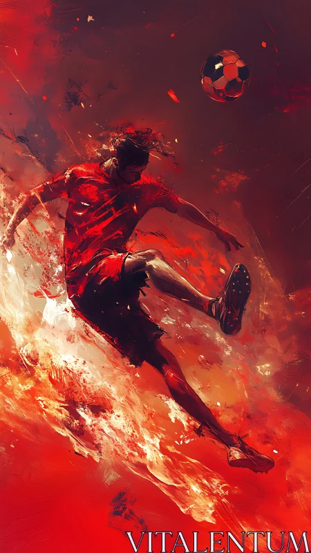 Fiery soccer kick captures pure motion and bold energy