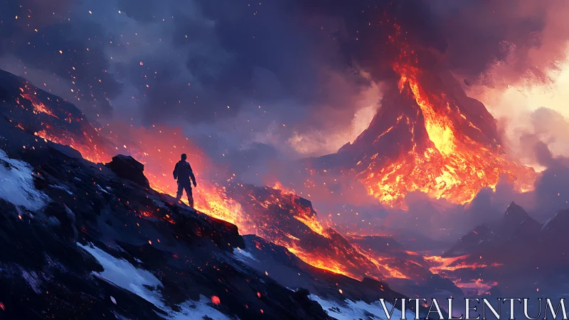 Standing Brave Against the Volcano's Fury.