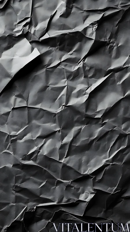 High-contrast monochrome crumpled surface texture study.