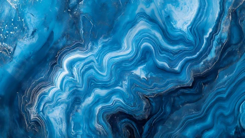 Swirling blue marble abstraction suggests fluid cosmic currents