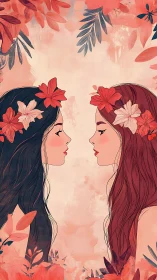 Two Souls Mirror Each Other Through Blooming Florals and Peaceful Symmetry