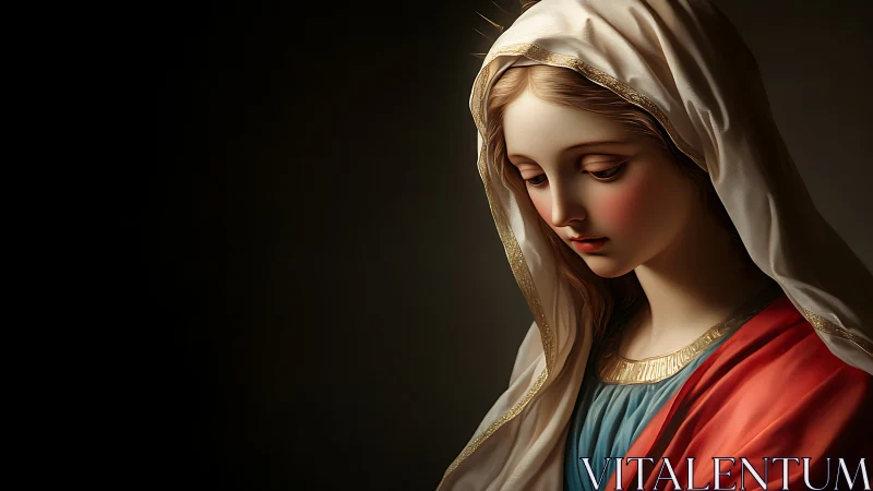 Gentle veiled woman in soft light, quietly reflecting.