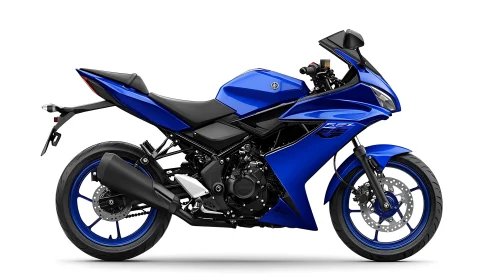 Sporty blue motorcycle stands ready for agile urban rides