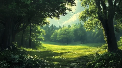 Sunlight Sanctuary Where Ancient Trees Guard Golden Meadow Secrets