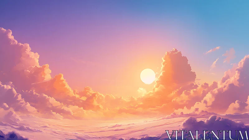 Dreamy pastel sunrise welcomes a gentle, glowing sky