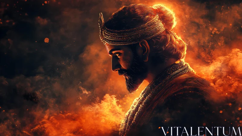 Ember crowned monarch in a storm of molten twilight fire.