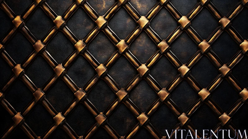 Luxurious Diamond Patterned Leather Texture with Gold Accents. Luxurious Diamond Patterned Leather Texture with Gold Accents.