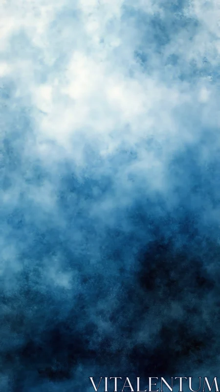 Atmospheric blue diffusion gradient with volumetric cloud fields.