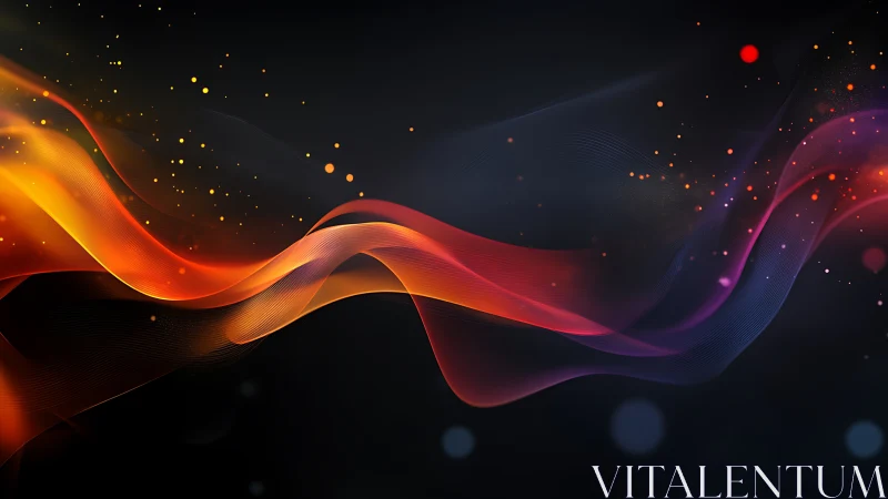 Ember ribbons drift through midnight, weaving luminous echoes.