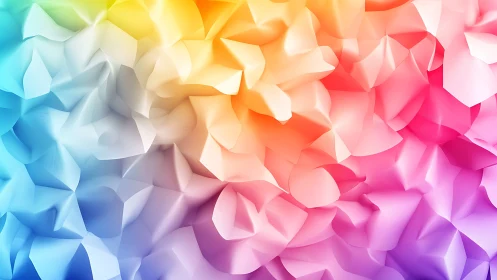 Folded gradient surface with soft multicolor polygon forms.