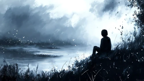 Littoral introspection under high-contrast noctilucent sky.