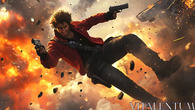 Reckless gunslinger diving through a firestorm of chaos.