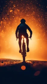 Rider's Golden Horizon: Cycling Through Sparkling Dreams.