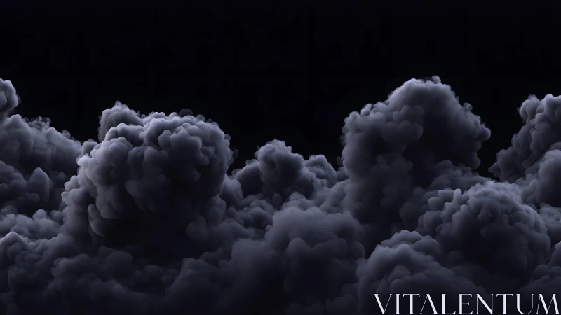 Dramatic billowing dark clouds in a moody digital art scene.