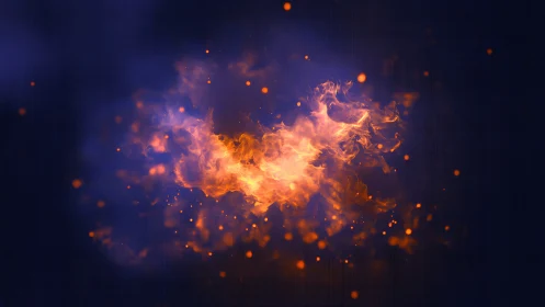 Cosmic Fire Erupts Against the Starlit Void