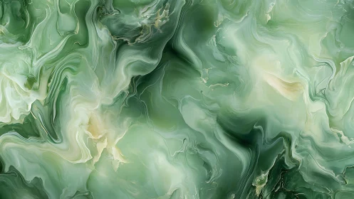 Emerald green marble waves create a soothing abstract flow