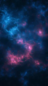 Nebula-like blue and pink energy wisps on dark field.