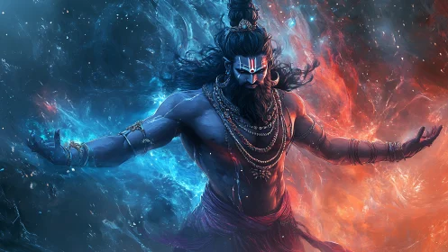 Mythic warrior commands twin elemental inferno and frost.