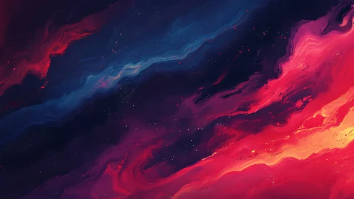 Nebular currents in vivid magenta and deep indigo flow.