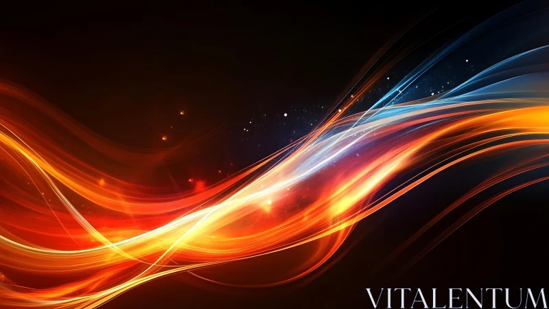 Luminous Energy Waves Dancing Through Darkness.