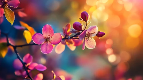 Luminous Petals Dance Through Gradient Dreams