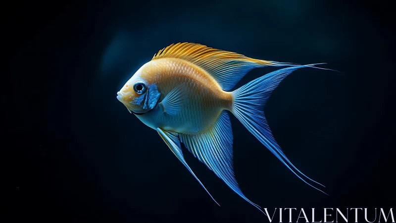 Luminous angelfish rendered in high-contrast photoreal detail