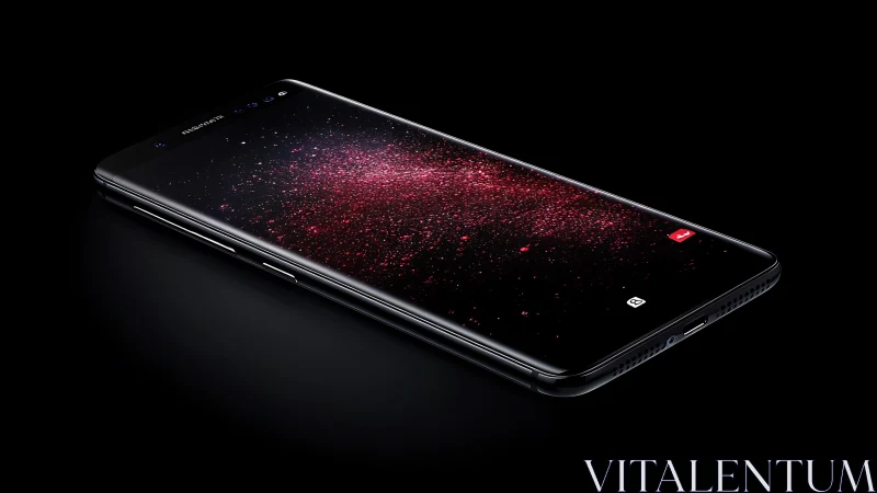 Sleek black smartphone with edge display on dark background.