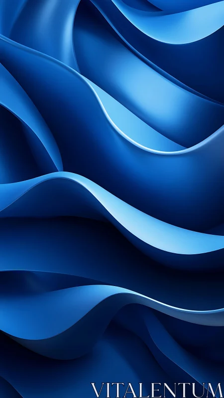 Layered blue wave surfaces form continuous curved bands.