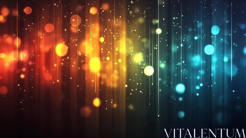 Vibrant abstract bokeh background with glowing vertical streaks.