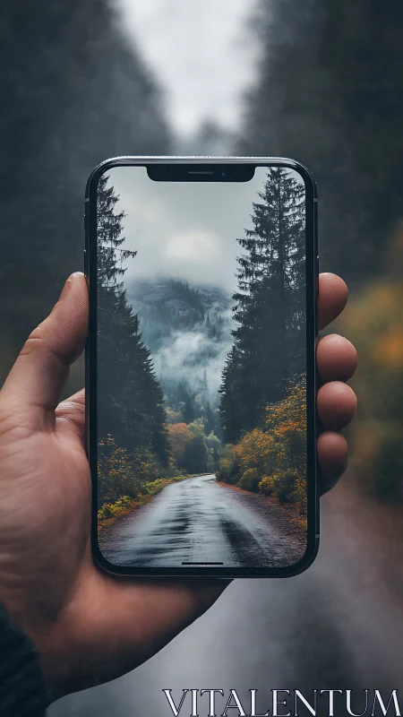 Hand-Held Portal: Misty Mountain Roads Through Glass
