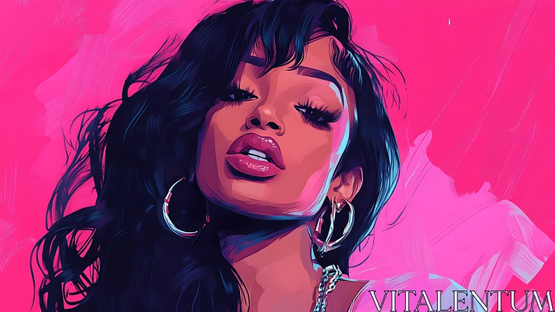 Vibrant digital portrait with saturated neon pop styling.